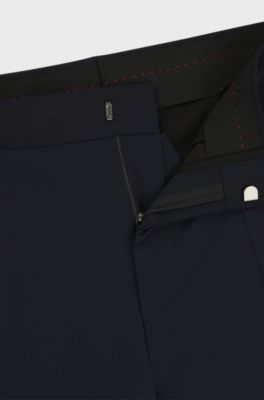 Extra-slim-fit trousers in a stretch-wool blend, Dark Blue