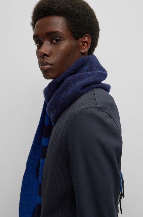 BOSS Bufanda con logo elaborada Italia en de de lana