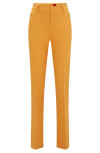 Regular-Fit Hose aus Stretch-Gewebe im Bootcut-Stil, Orange