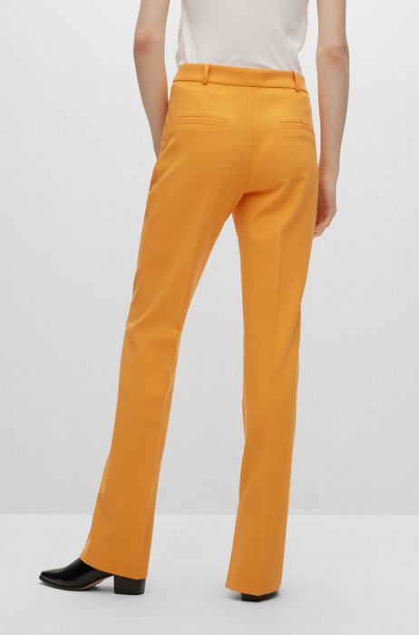 Regular-fit boot-cut trousers in stretch fabric, Orange