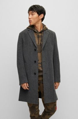 for Men Blue Mens Clothing Coats Long coats and winter coats Save 9% HUGO Co2041 Dress Coat in Black 1 