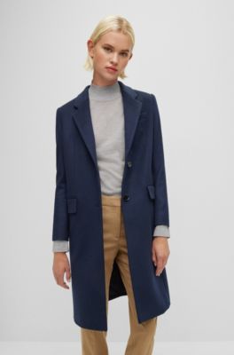 wool cashmere flannel big trench coat