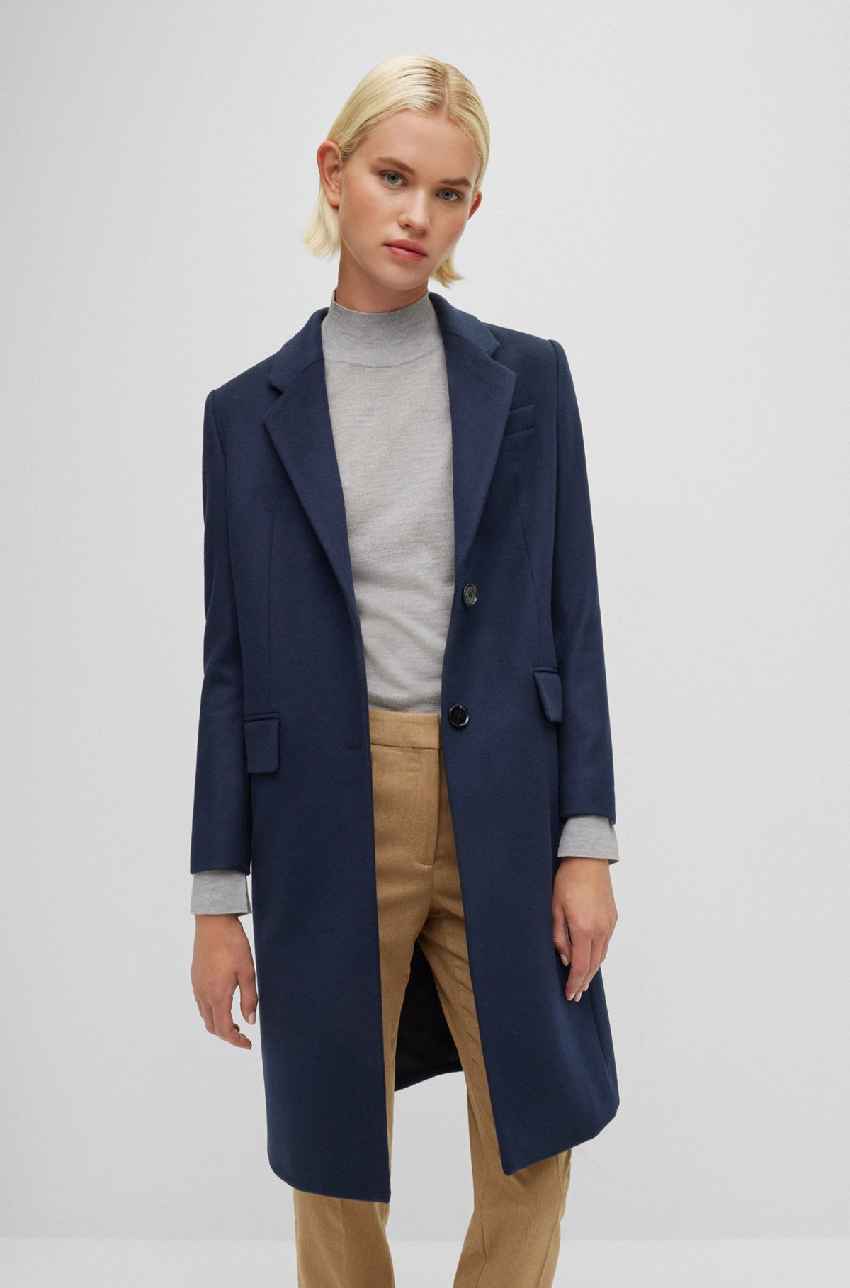 røre ved Skifte tøj absorberende BOSS - Slim-fit formal coat in wool and cashmere