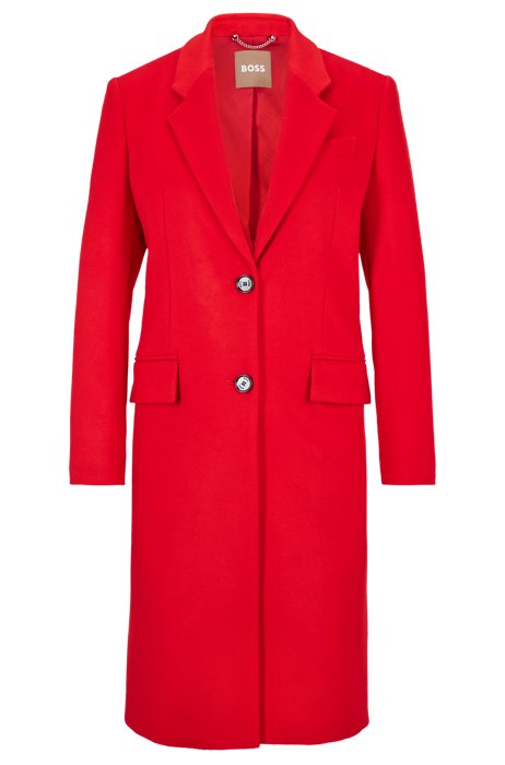 Slim-fit formal coat in wool and cashmere, Red