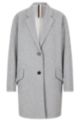 Oversized-fit wool-blend coat with two-button closure, Light Grey