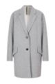 Oversized-fit wool-blend coat with two-button closure, Light Grey