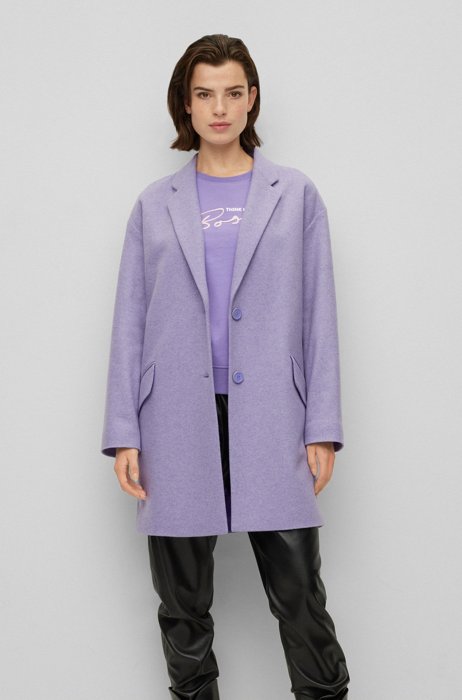 Oversized-fit coat in a wool blend, Light Purple
