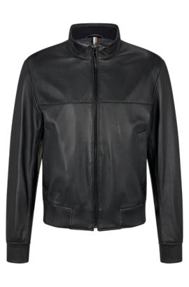 Mens Clothing Jackets Leather jackets BOSS by HUGO BOSS Black Leather Jacket for Men 