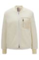Regular-fit puffer jacket in soft teddy, White