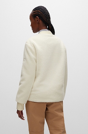 BOSS 博斯常规版型柔软毛绒羽绒夹克外套,  118_Open White