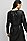 BOSS 博斯系带束腰人造革长袖连衣裙,  001_Black