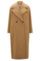 Oversized-fit coat in cashmere and wool, Beige