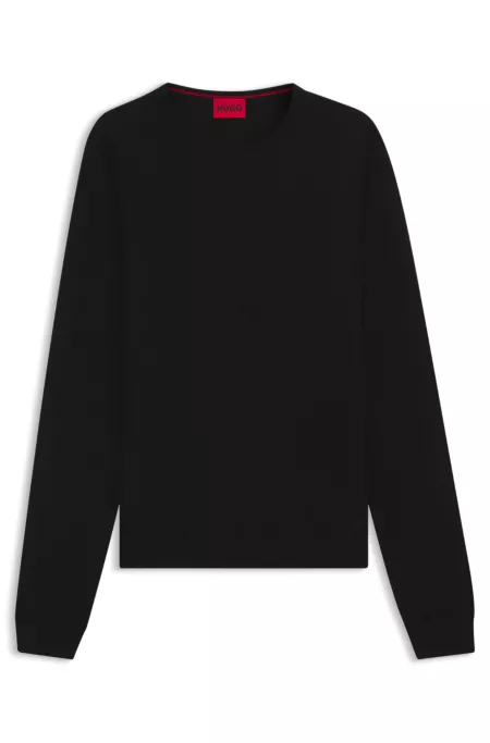 Merino-wool sweater with embroidered logo
