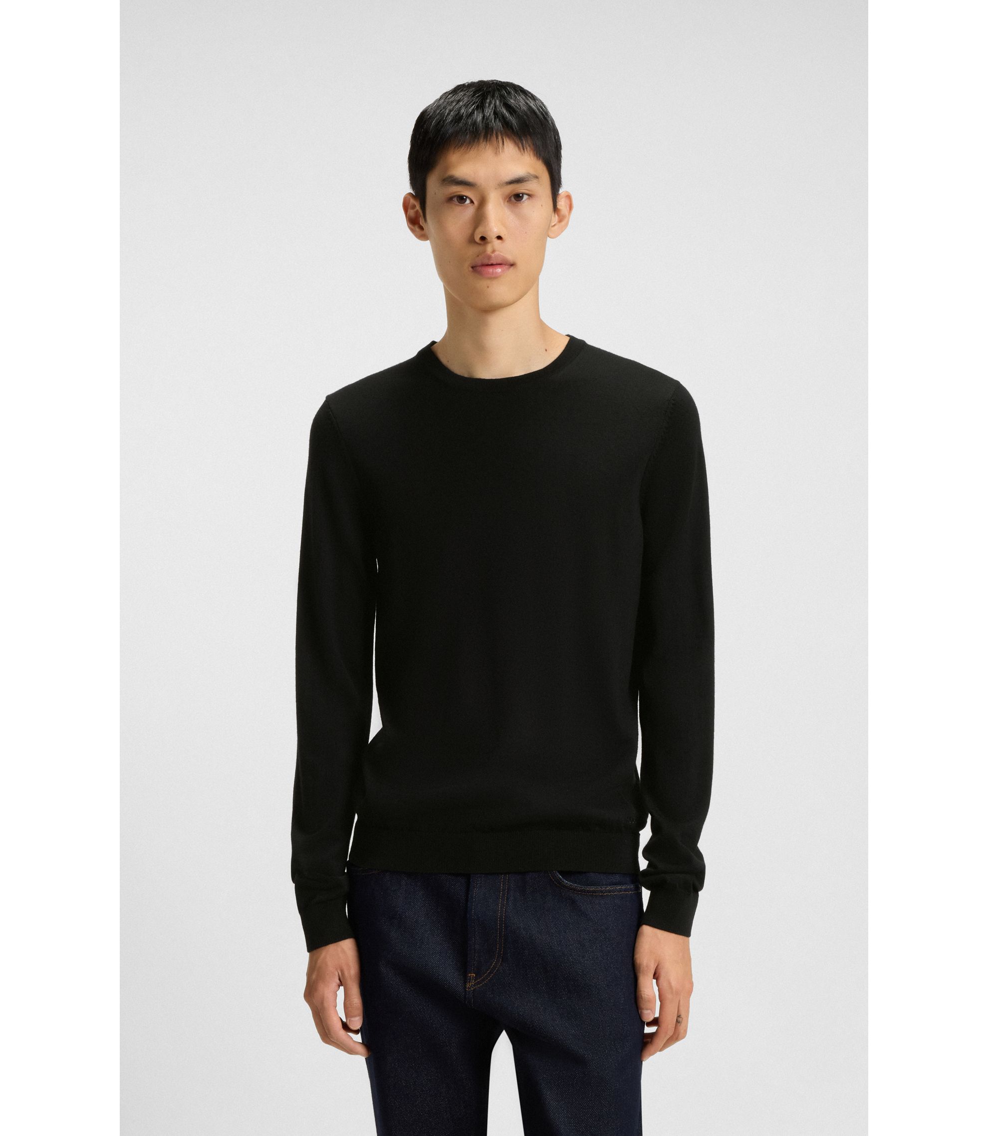 Pullover aus Schurwolle mit Logo-Stickerei