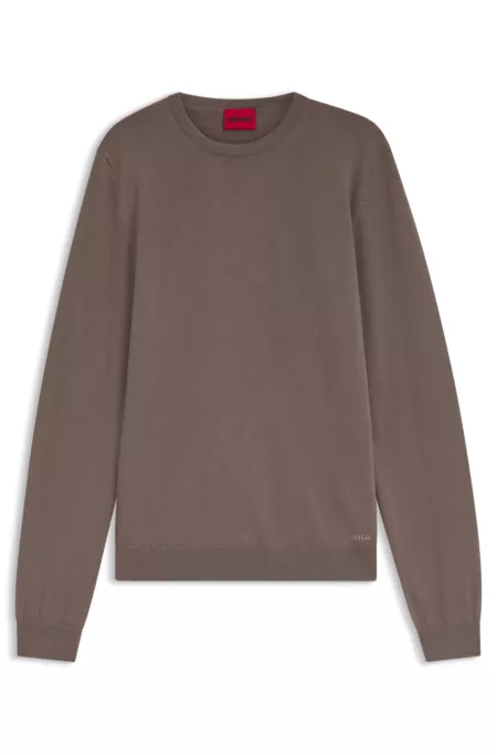 Pull en laine mérinos avec logo brodé