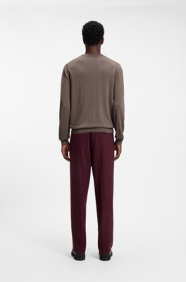 Hugo Merino-wool sweater with embroidered logo stickade tröjor herr – bild 3