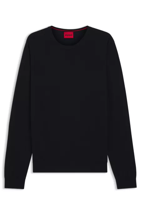 Merino-wool sweater with embroidered logo