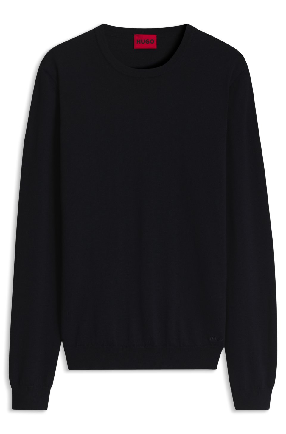 Merino-wool sweater with embroidered logo