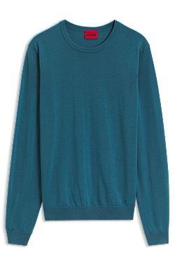 Merino-wool sweater with embroidered logo