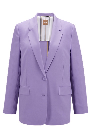 BOSS 博斯意大利初剪羊毛常规版夹克外套,  527_Bright Purple