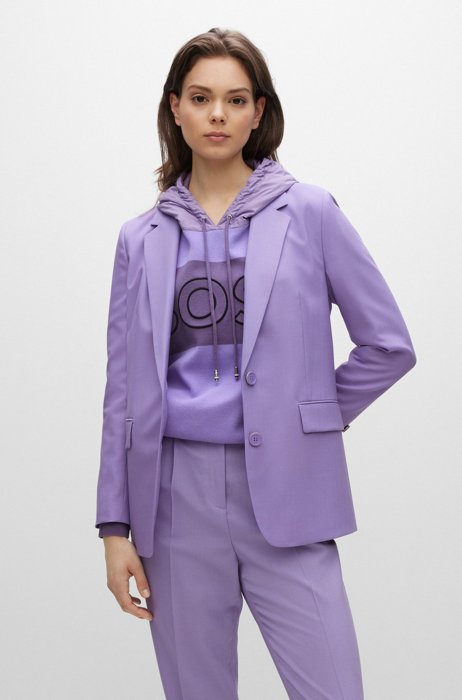 Regular-fit jacket in Italian virgin wool, Purple