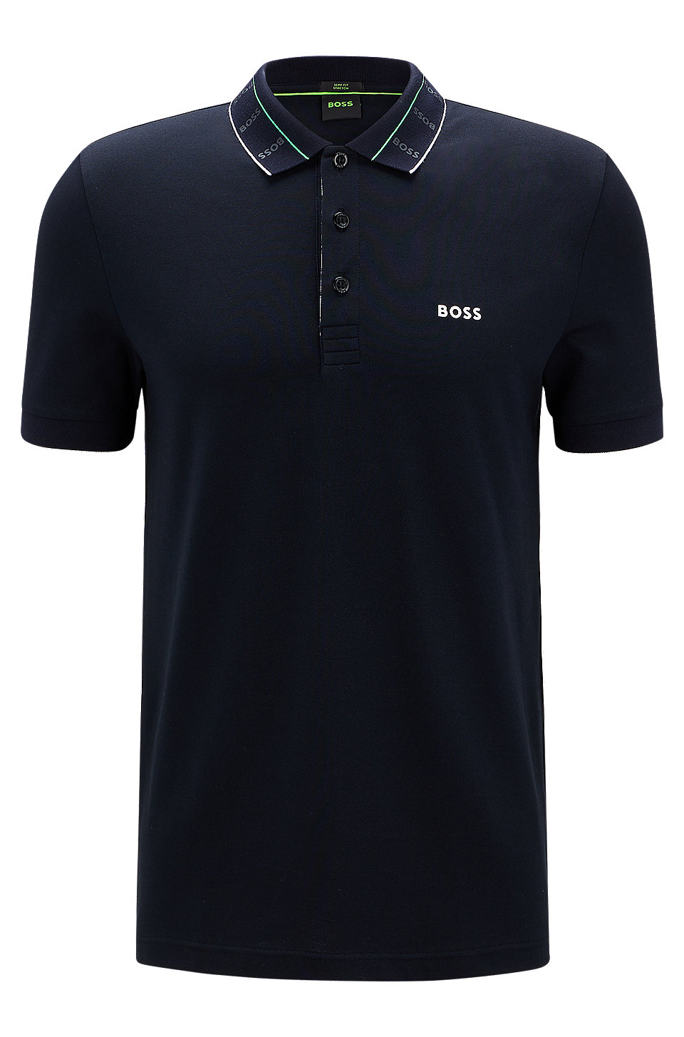 BOSS - Slim-fit polo shirt with logo-print collar