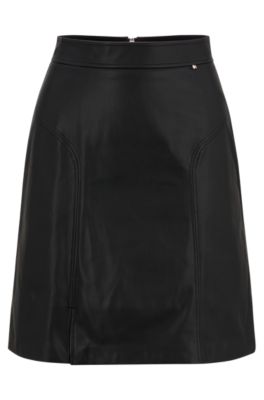 BOSS - Regular-fit mini skirt in faux leather