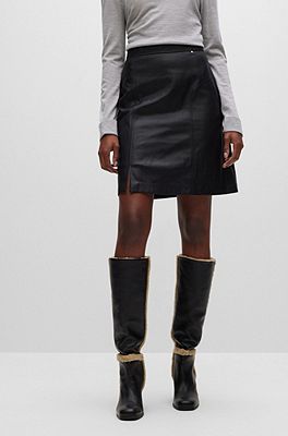 BOSS Regular fit mini skirt in faux leather