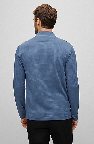 方平组织结构丝光棉质 Polo 衫,  438_Bright Blue