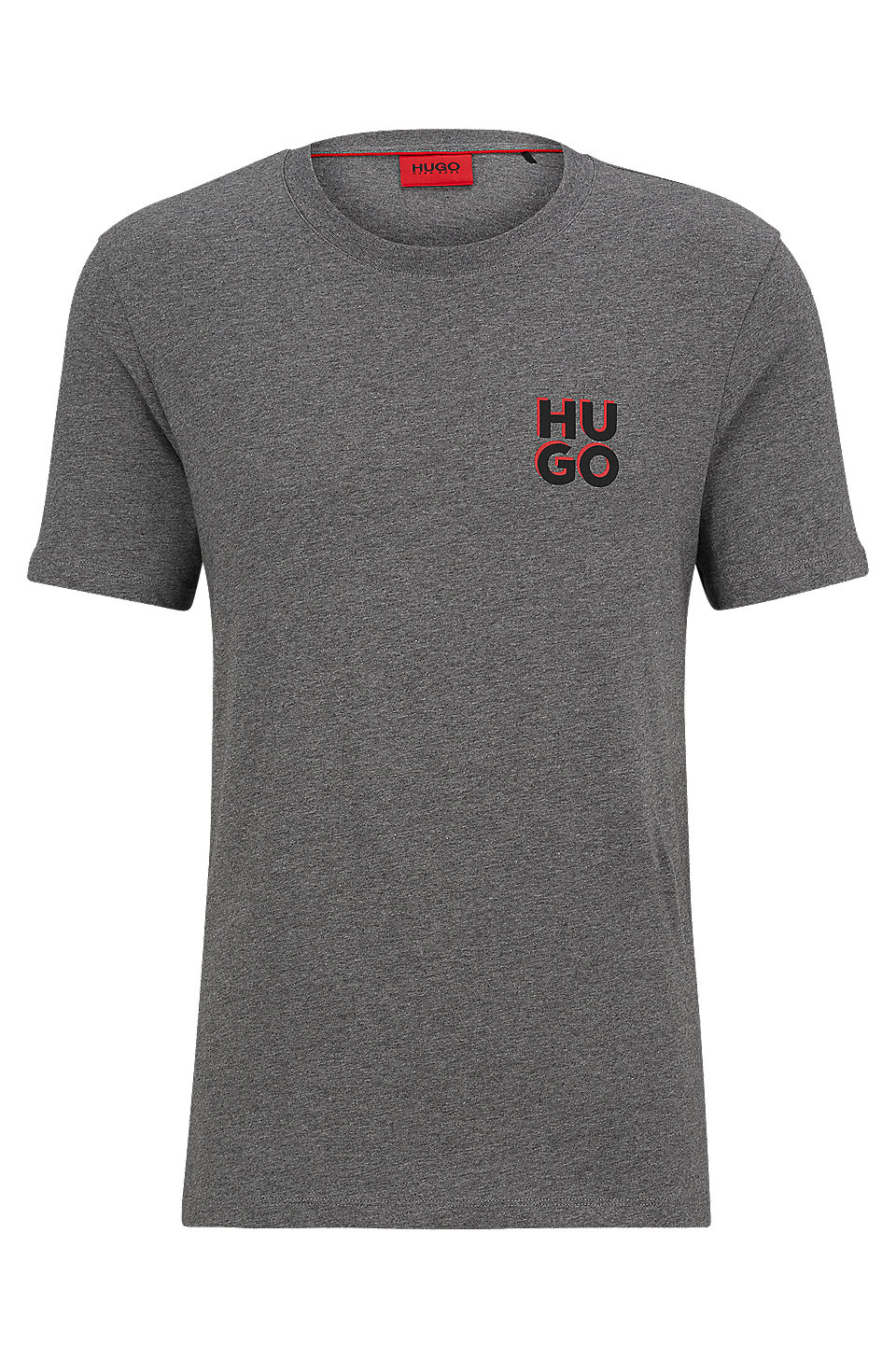 HUGO - Cotton-jersey T-shirt with stacked-logo print