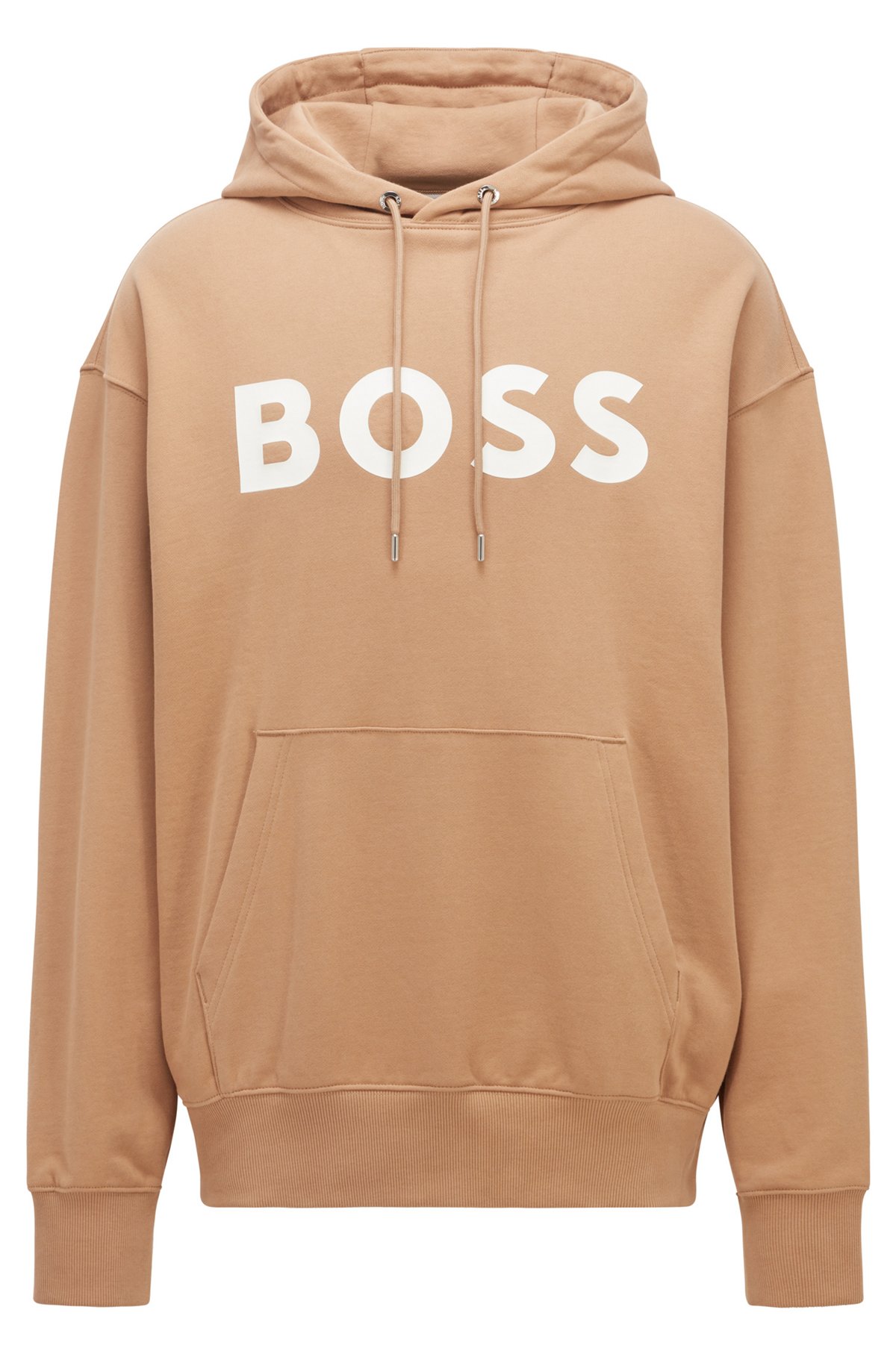 uitroepen pot ventilator BOSS - Organic-cotton hooded sweatshirt with contrast logo