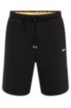 Cotton-blend regular-fit shorts with logo tape, Black