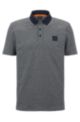 Poloshirt aus Oxford-Baumwolle mit Logo-Aufnäher, Dunkelgrau