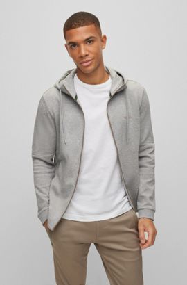 Fashion Sweats Hooded Sweatshirts Hugo Boss Hooded Sweatshirt light grey flecked casual look 