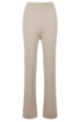 Regular-fit trousers with mixed ribbing and side stripes, Light Beige