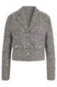 Slim-fit jacket in stretch tweed with logo buttons, Patterned