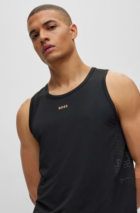 HUGO BOSS Homme Vêtements Tops & T-shirts Tops Débardeurs Débardeur stretch confortable avec logo phosporescent 