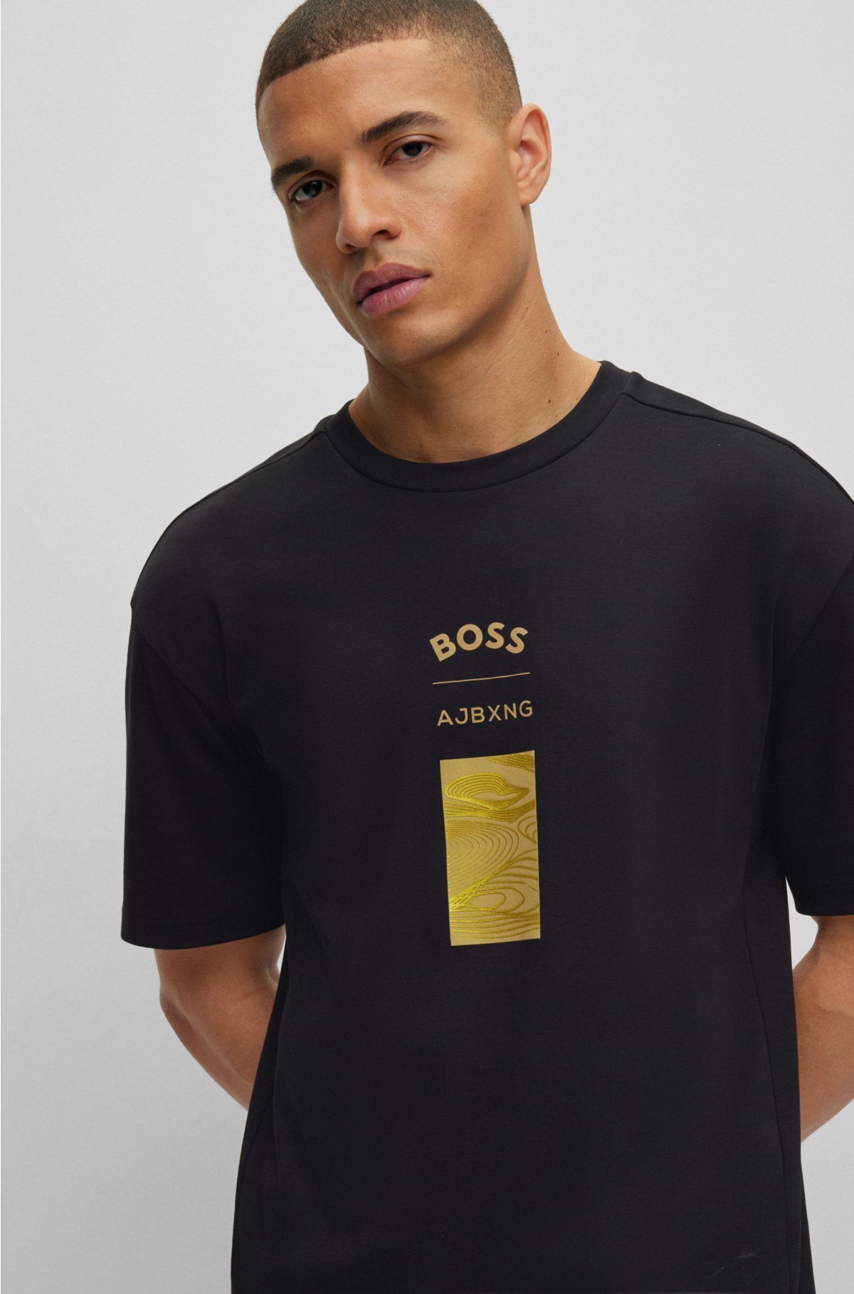BOSS - BOSS x AJBXNG Interlock-cotton relaxed-fit T-shirt