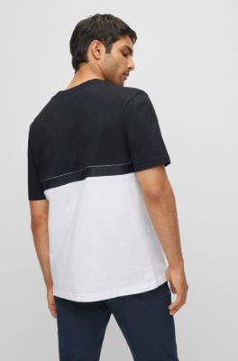 lacoste colour block tape polo shirt