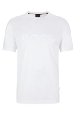 BOSS - Cotton-jersey regular-fit T-shirt with toweling logo
