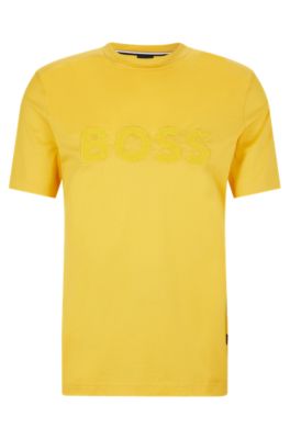 BOSS - Cotton-jersey regular-fit T-shirt with toweling logo