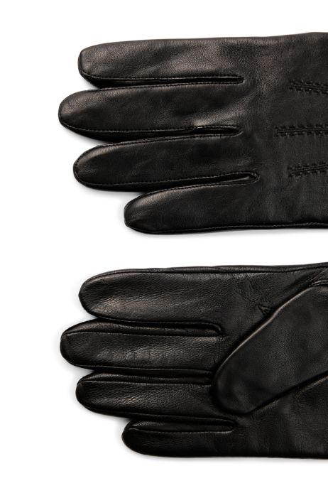 Commandant Subsidie extase BOSS - Handschoenen van nappaleer met logoletters