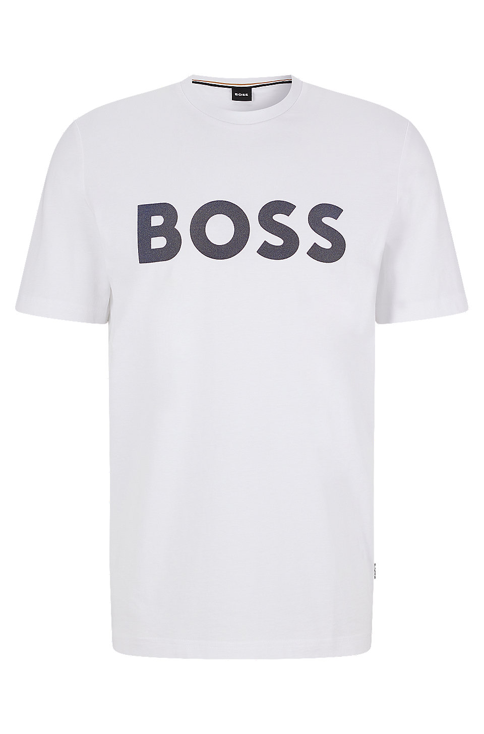 BOSS - Flock-print logo T-shirt in cotton jersey