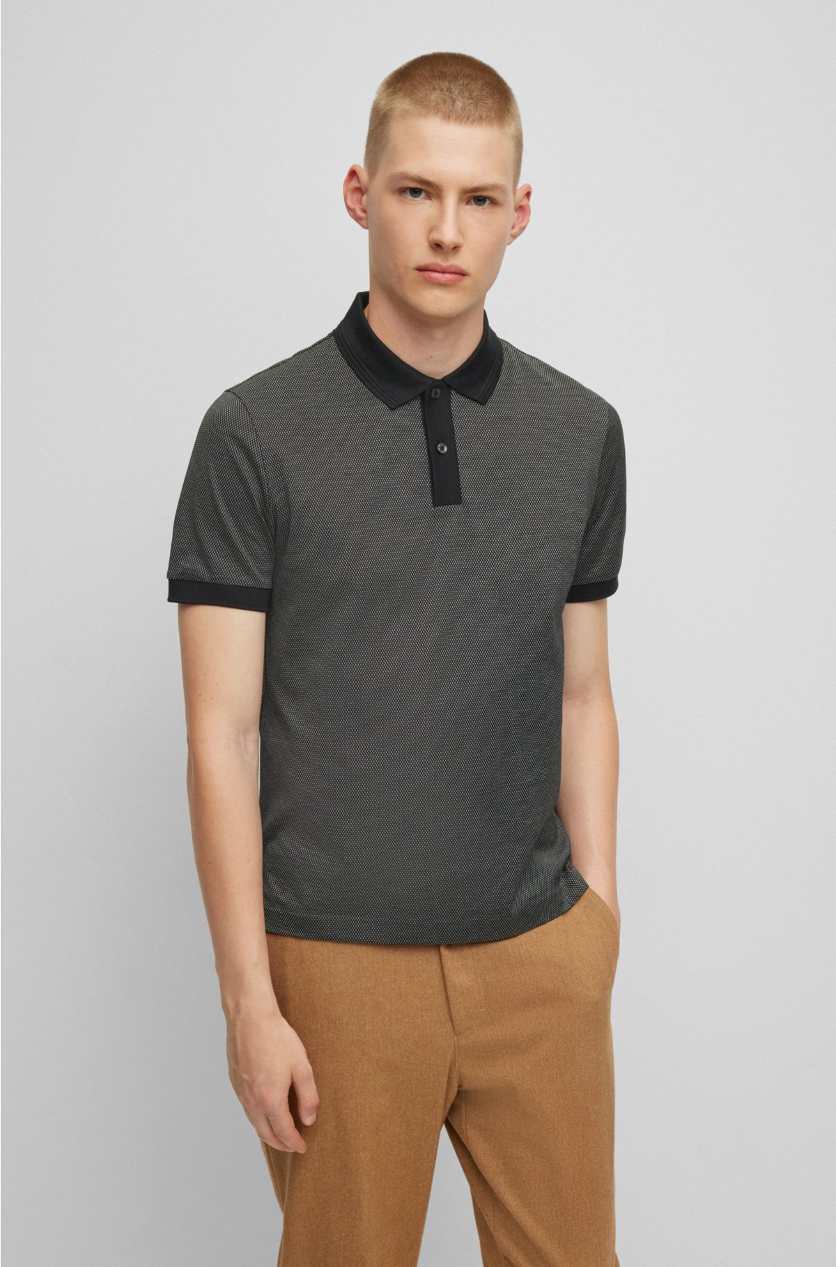 BOSS - Slim-fit polo shirt in mercerised cotton