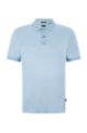 Slim-fit polo shirt in mercerised cotton, Light Blue