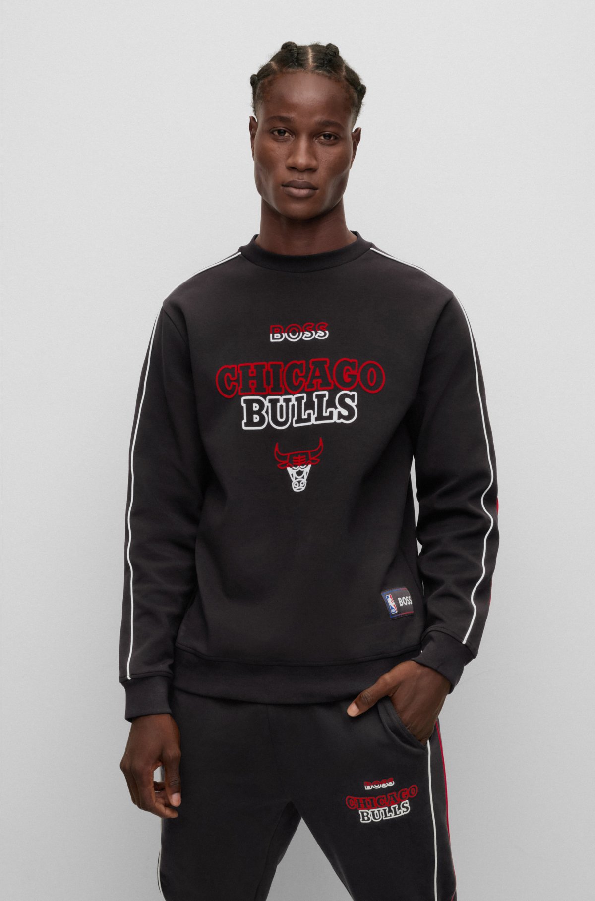 BOSS - Cotton-blend sweatshirt with collaborative branding