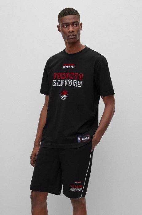 BOSS & NBA T-shirt in cotone elasticizzato, NBA RAPTORS