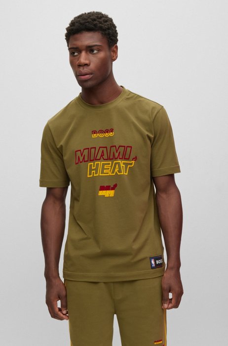BOSS & NBA stretch-cotton T-shirt, NBA MIAMI HEAT