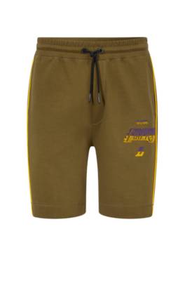 Hugo Boss & Nba Cotton-blend Shorts In Green