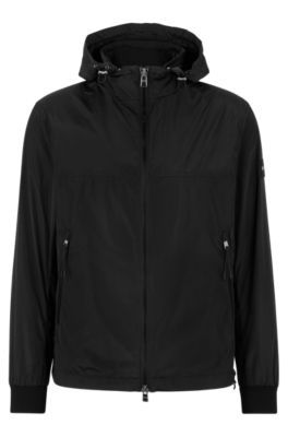 BOSS Water repellent regular fit jacket with detachable hood